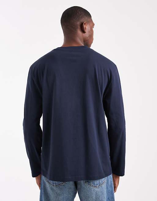 ASOS DESIGN Essentials Relaxed Long Sleeve T-shirt In Navy