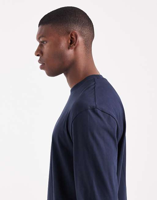ASOS DESIGN Essentials Relaxed Long Sleeve T-shirt In Navy