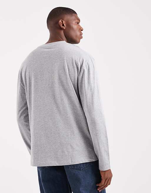ASOS DESIGN Essentials Relaxed Long Sleeve T-shirt In Grey Marl