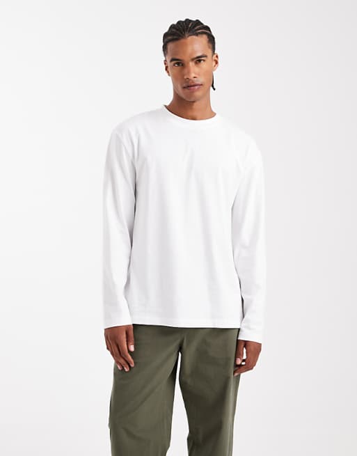 ASOS DESIGN Essentials relaxed long sleeve t-shirt in white
