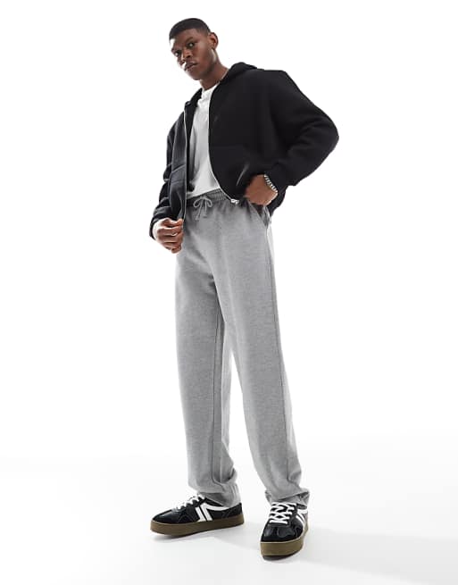 ASOS DESIGN essentials straight leg joggers in grey marl