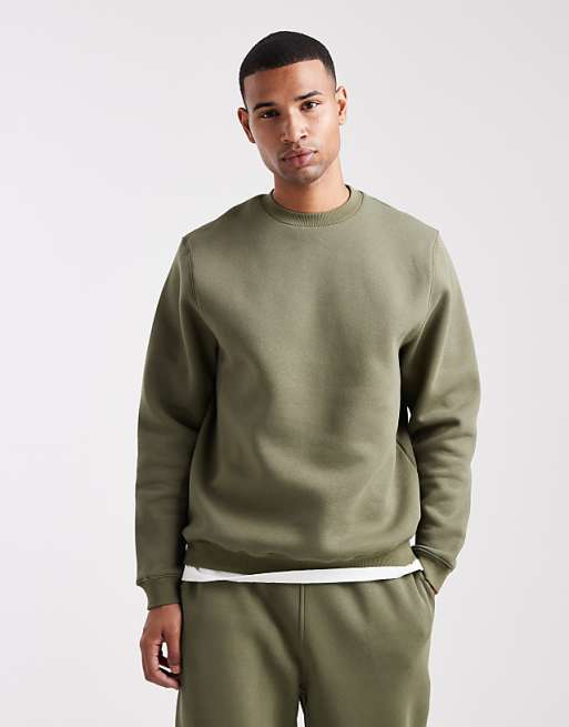 ASOS DESIGN essentials sweatshirt in khaki