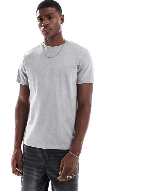 ASOS DESIGN Essentials t-shirt with crew neck in grey marl