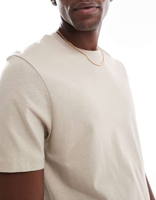 ASOS DESIGN Essentials T-shirt With Crew Neck In Stone