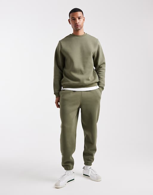 ASOS DESIGN essentials tapered jogger in khaki