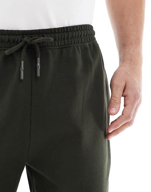 ASOS DESIGN Essentials Tapered Joggers In Dark Green