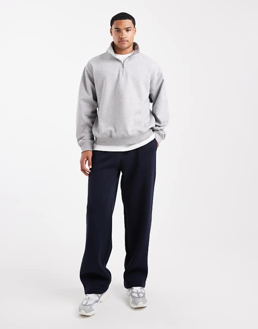 ASOS DESIGN Essentials Wide Leg Jogger In Navy