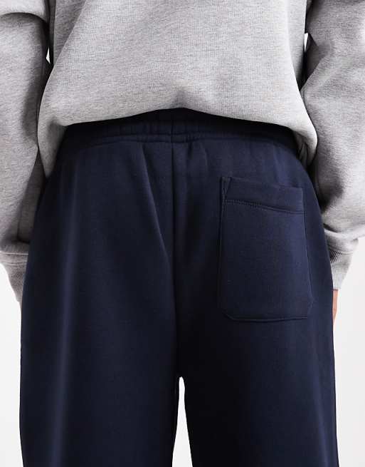 ASOS DESIGN Essentials Wide Leg Jogger In Navy