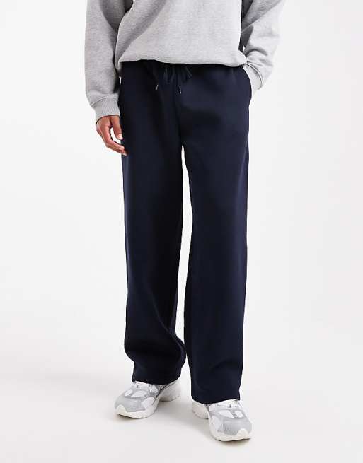 ASOS DESIGN essentials wide leg jogger in navy