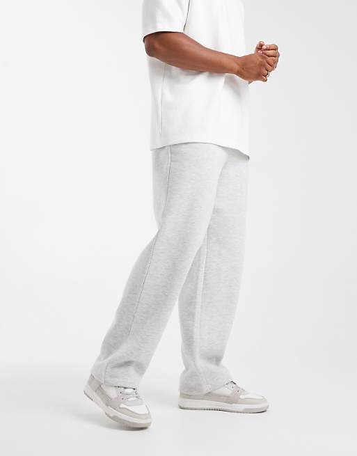 ASOS DESIGN essentials wide leg jogger in white marl