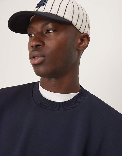 ASOS DESIGN Extreme Oversized Co-ord Short Sleeve Sweatshirt In Navy