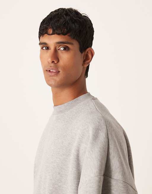 ASOS DESIGN Extreme Oversized Sweatshirt In Grey Marl
