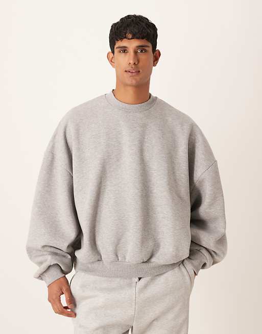 ASOS DESIGN extreme oversized sweatshirt in grey marl