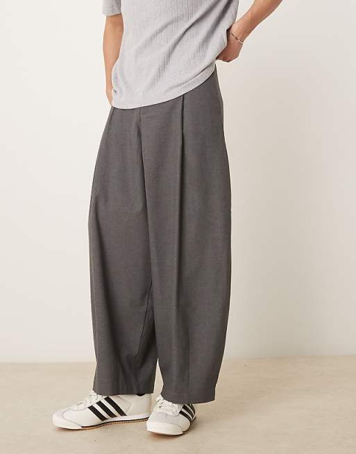 ASOS DESIGN Extreme Tapered Trouser With Darts In Charcoal