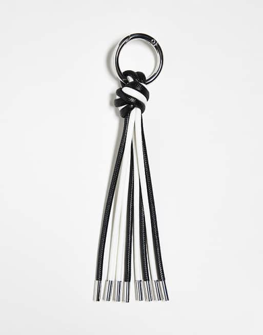 ASOS DESIGN faux leather keyring bag charm in multi
