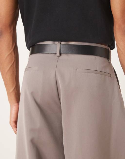 ASOS DESIGN Faux Leather Smart Belt In Black