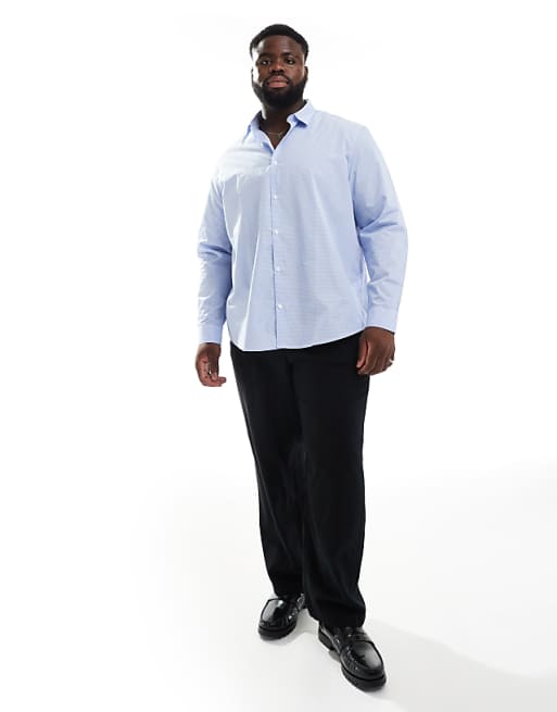 ASOS DESIGN Formal Check Regular Shirt In Blue