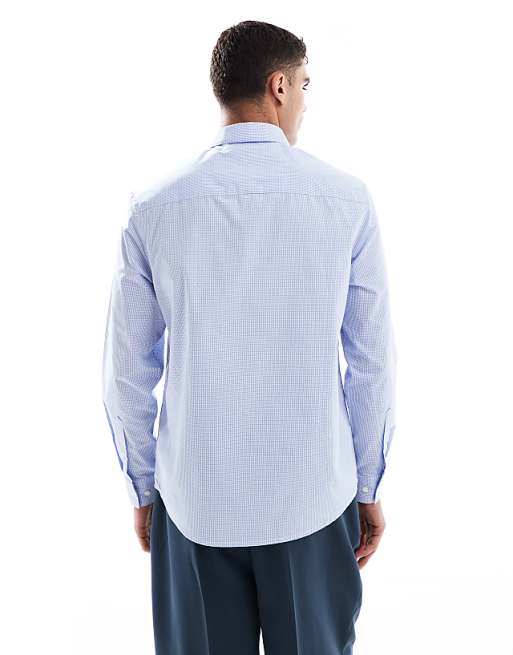 ASOS DESIGN Formal Check Regular Shirt In Blue