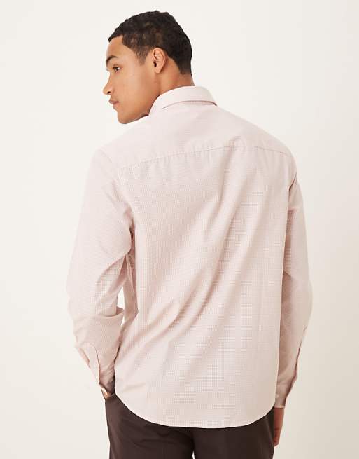 ASOS DESIGN Formal Check Regular Shirt In Pink