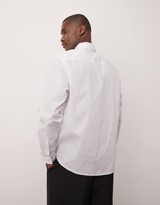 ASOS DESIGN Formal Easy Iron Poplin Regular Shirt In White