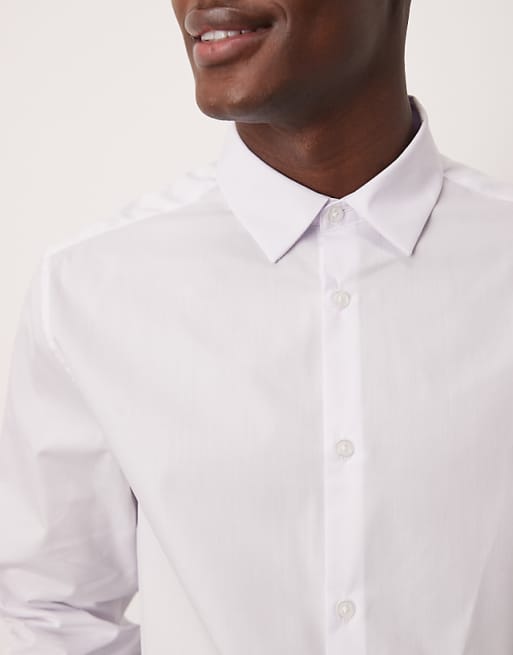 ASOS DESIGN Formal Easy Iron Poplin Regular Shirt In White