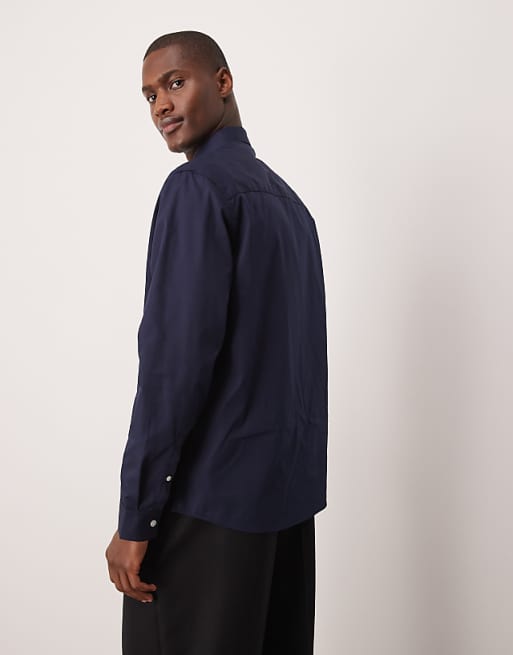 ASOS DESIGN Formal Easy Iron Poplin Regular Shirt In Navy