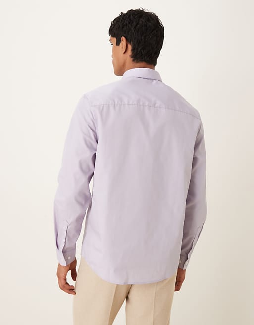 ASOS DESIGN Formal Easy Iron Poplin Regular Shirt In Lilac