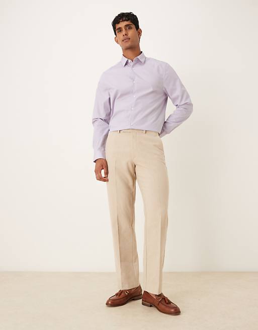 ASOS DESIGN formal easy iron poplin regular shirt in lilac
