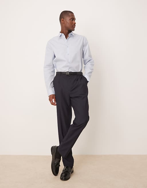 ASOS DESIGN Formal Easy Iron Regular Shirt In Blue