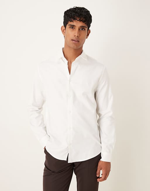 ASOS DESIGN Formal Easy Iron Twill Regular Shirt In White