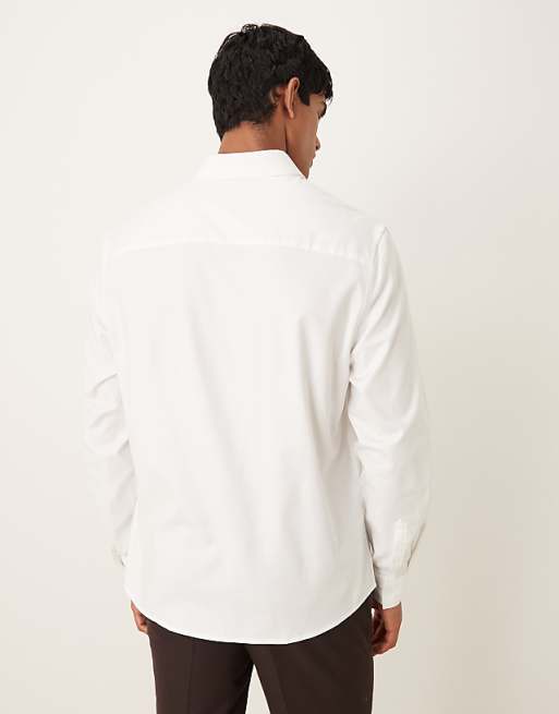 ASOS DESIGN Formal Easy Iron Twill Regular Shirt In White