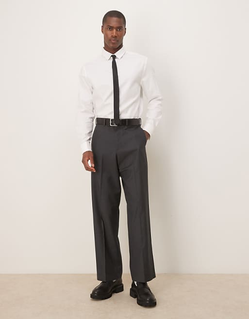 ASOS DESIGN Formal Easy Iron Twill Regular Shirt With Double Cuff In White