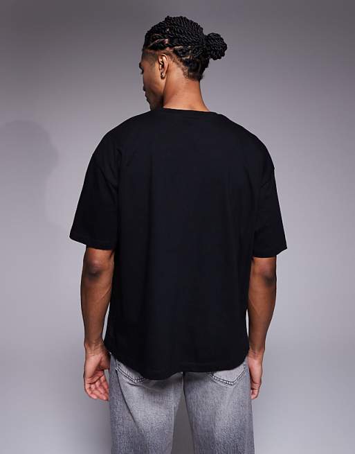 ASOS DESIGN Halloween Boxy Oversized T-shirt With Dancing Skeleton Graphic In Black