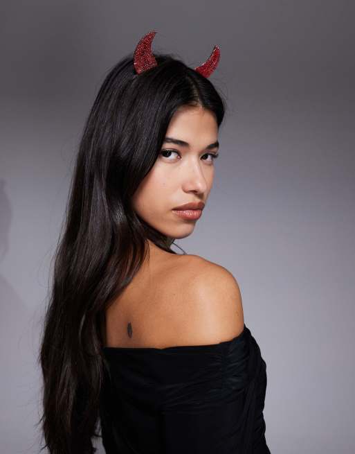ASOS DESIGN Halloween Headband With Devil Horns In Red
