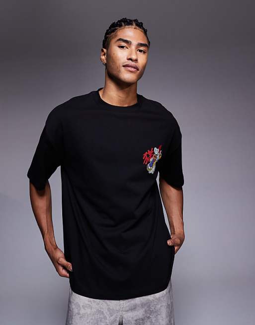 ASOS DESIGN Halloween Oversized T-shirt With Cat Graphic In Black