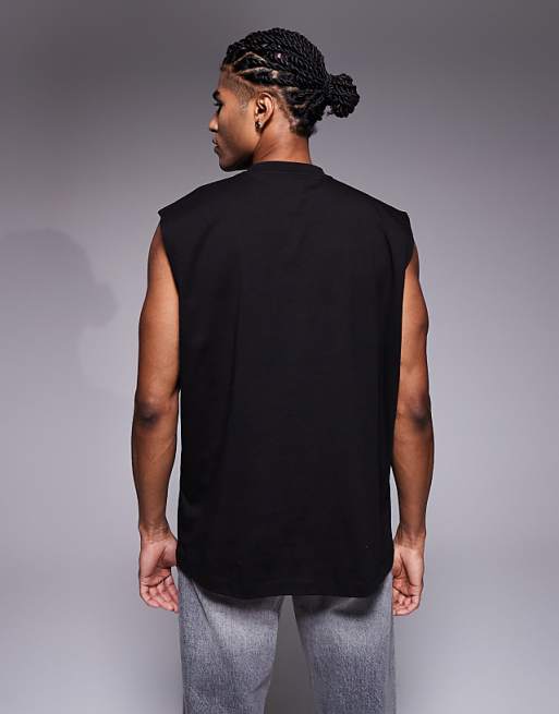 ASOS DESIGN Halloween Oversized Tank With Text Graphic In Black