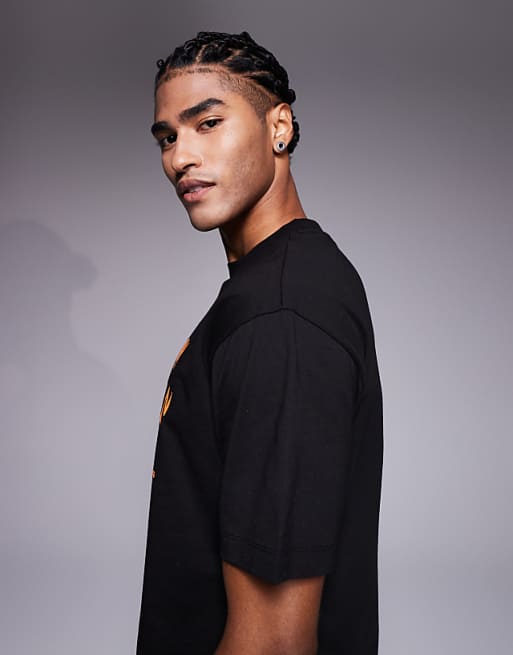 ASOS DESIGN Halloween Relaxed T-shirt With Slogan Text Graphic In Black