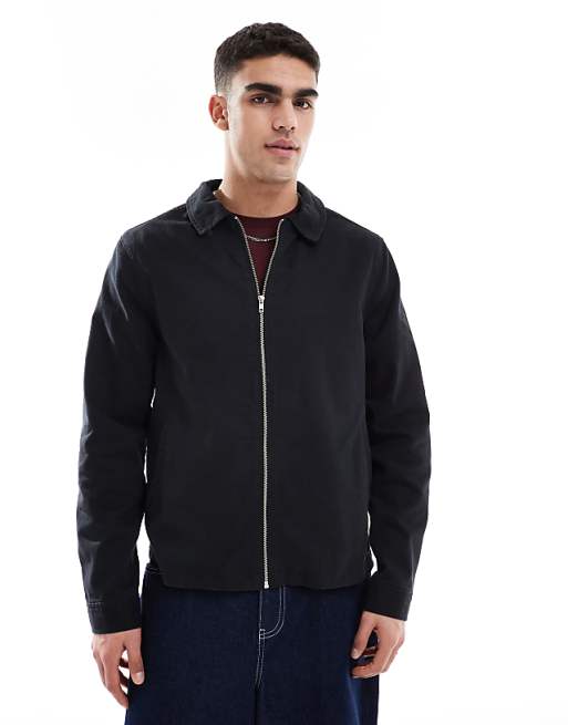 ASOS DESIGN harrington jacket in black