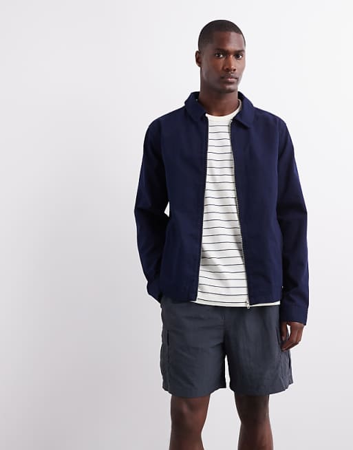 ASOS DESIGN harrington jacket in navy