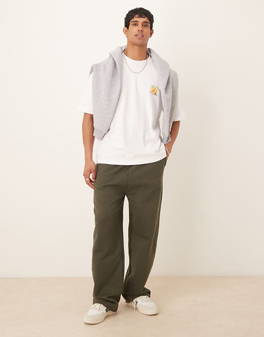 ASOS DESIGN Heavyweight 240g Oversized T-shirt With Lemon Print In White