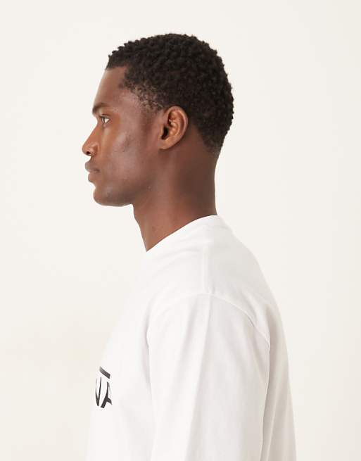 ASOS DESIGN Heavyweight 240gsm Long Sleeved T-shirt With Sports Print In White