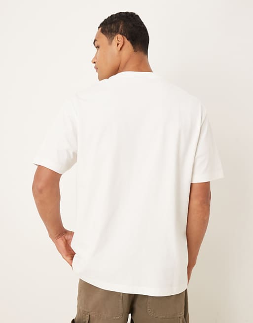 ASOS DESIGN Heavyweight 240gsm Relaxed Fit Printed T-shirt In Ecru