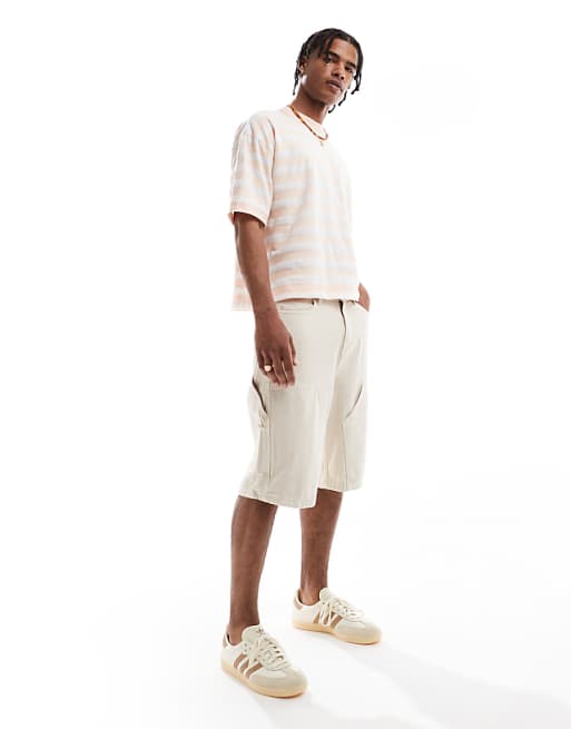 ASOS DESIGN Heavyweight Boxy Oversized T-shirt In Pink And White Stripe