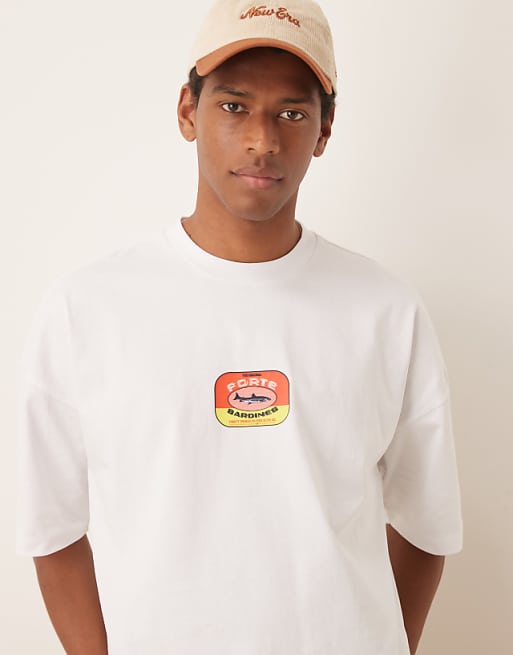 ASOS DESIGN Heavyweight Boxy Oversized T-shirt With Print In White