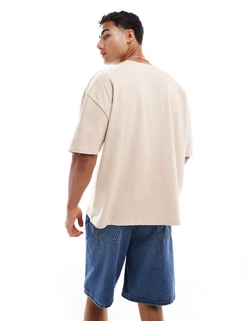 ASOS DESIGN Heavyweight Boxy Oversized T-shirt With Summer Graphic In Stone