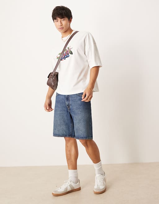 ASOS DESIGN Heavyweight Boxy Oversized T-shirt With Fruit Print In Off White