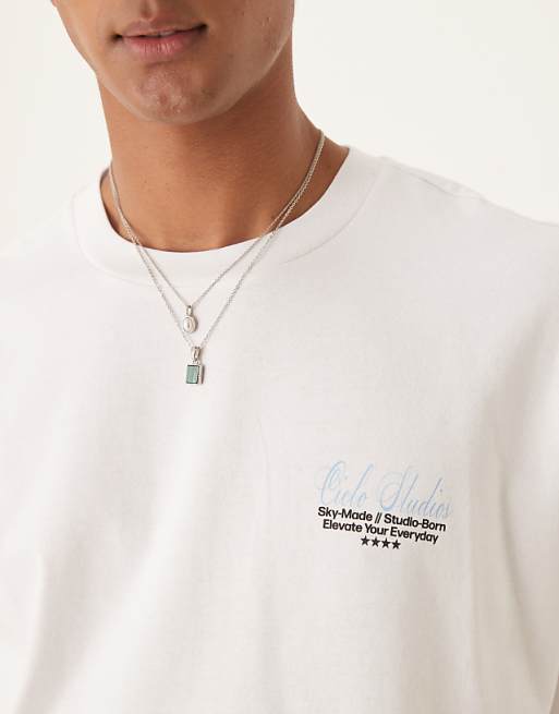 ASOS DESIGN Heavyweight Boxy Oversized T-shirt With Text Print In White