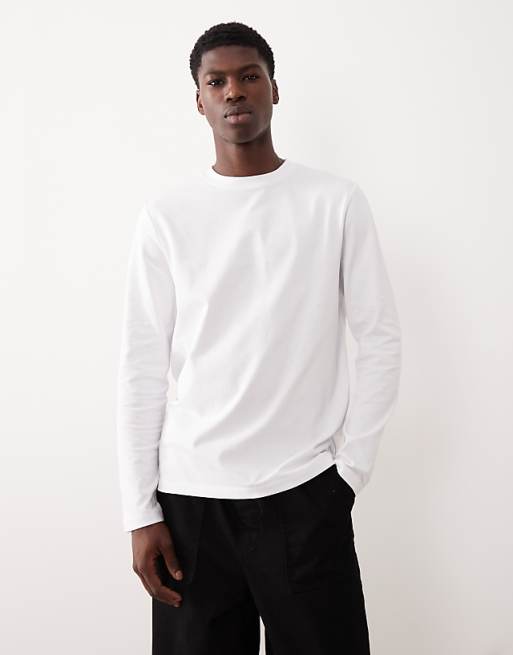 ASOS DESIGN heavyweight crew neck long sleeve t-shirt in white