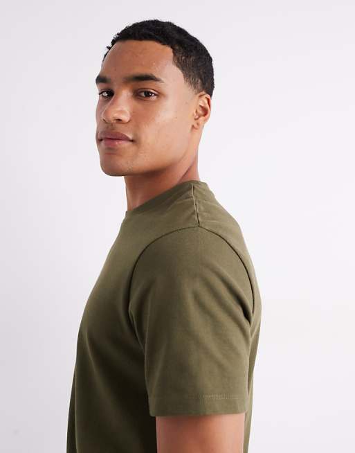 ASOS DESIGN Heavyweight Crew Neck T-shirt In Khaki