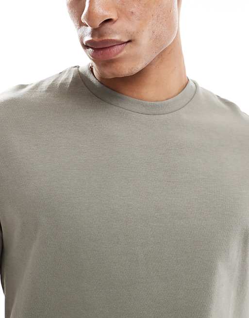 ASOS DESIGN Heavyweight Crew Neck T-shirt In Khaki